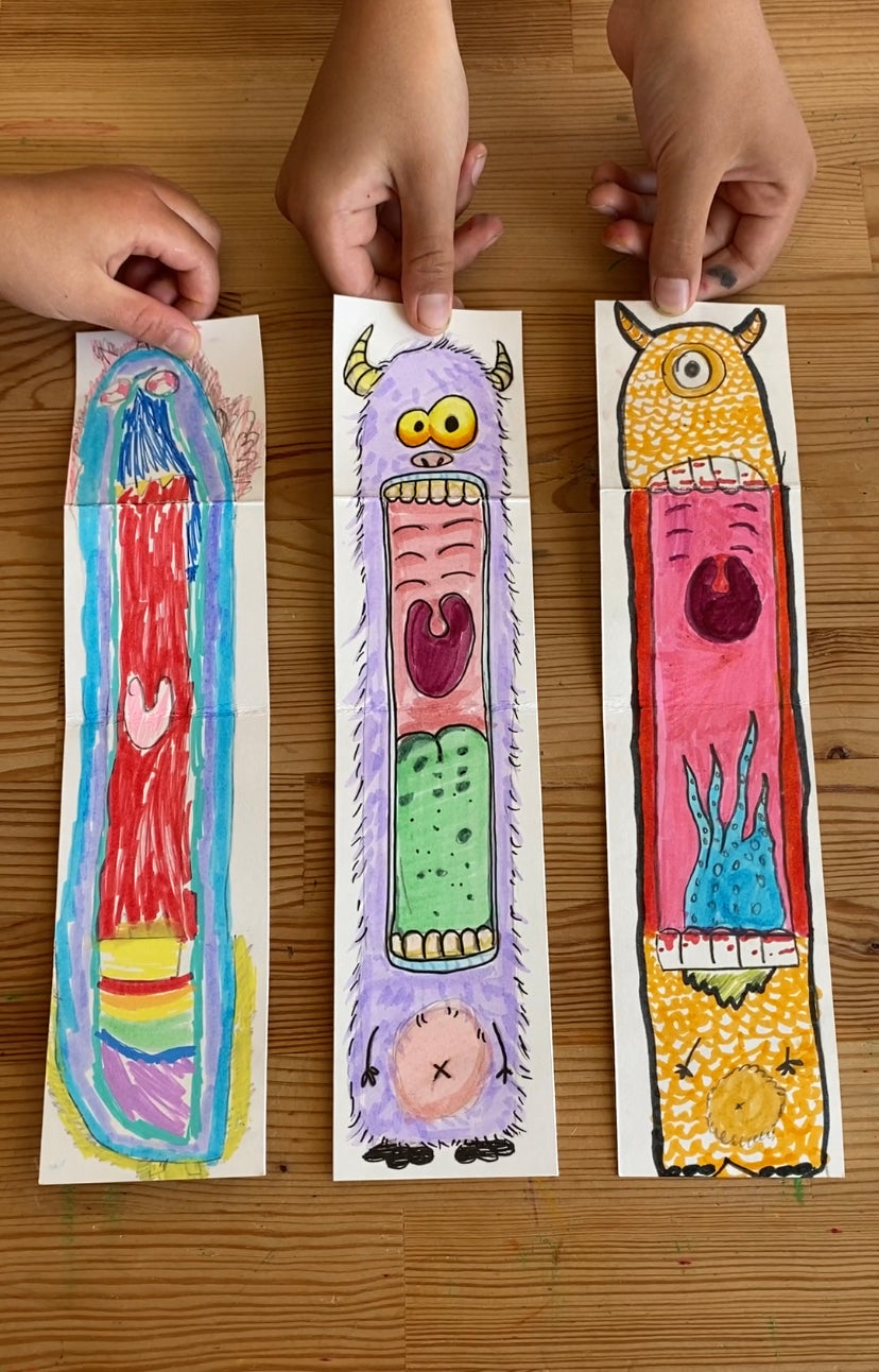 Kid foldable bookmarks perfect for Halloween craft.