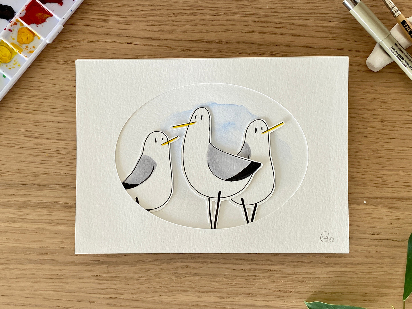 3 Little Seagulls | Original artwork